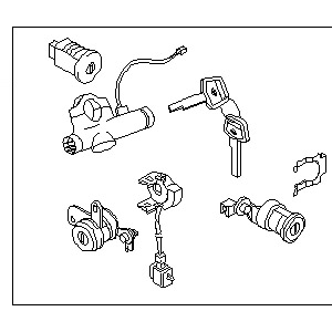 قطعه اصلی Key Set-Cylinder Lock فابریک نیسان