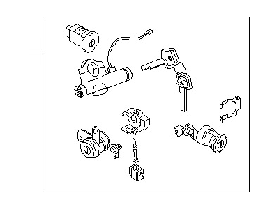 قطعه اصلی Key Set-Cylinder Lock فابریک نیسان