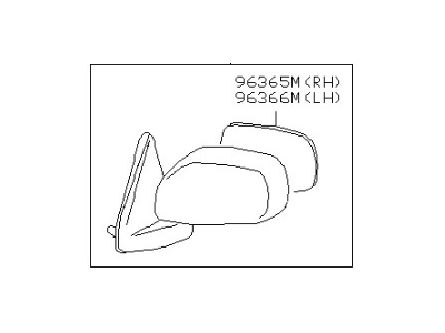 قطعه اصلی Door Mirror Assy-LH فابریک نیسان (سمت چپ)