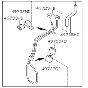قطعه اصلی Hose & Tube Assy-Power Steering فابریک نیسان
