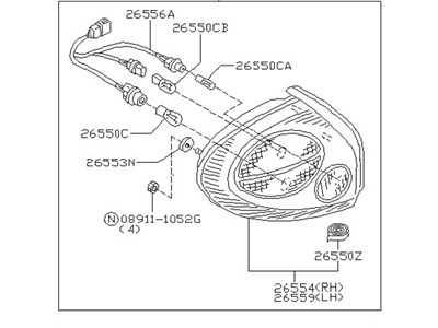 قطعه اصلی Combination Lamp Assy-Rear, LH فابریک نیسان (سمت چپ - عقب)