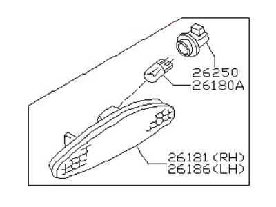 قطعه اصلی Side Marker Lamp Assy-RH فابریک نیسان (سمت راست)